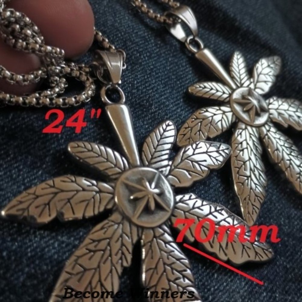 Hot New Men's Super Girl Big Steel Vegan 24" Leaf Necklace